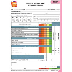 Certificat d'exmen blanc permis de conduire