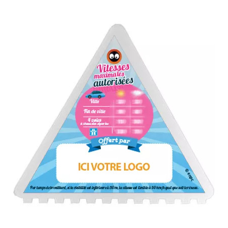 Grattoir triangle prévention vitesse personnalisable