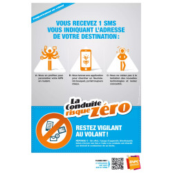 Affiche la conduite risque zéro attention