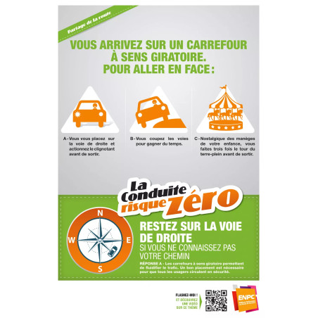 Affiche la conduite risque zéro giratoire