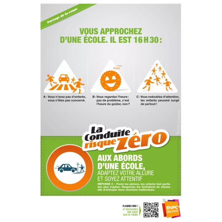 Affiche la conduite risque zéro usagers vulnérables
