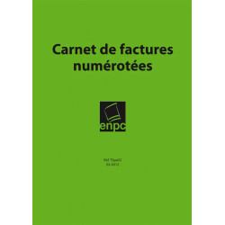 Couverture cahier de factures numérotés