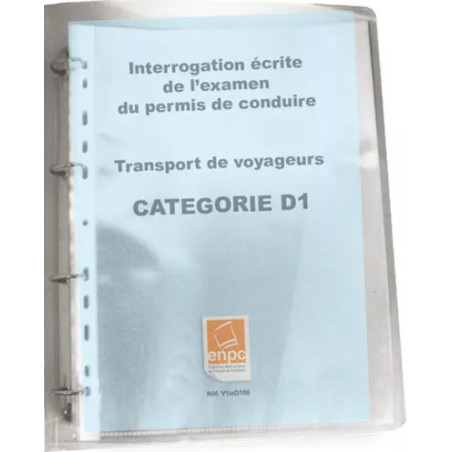 Classeur avec fiches interrogations écrites permis D1