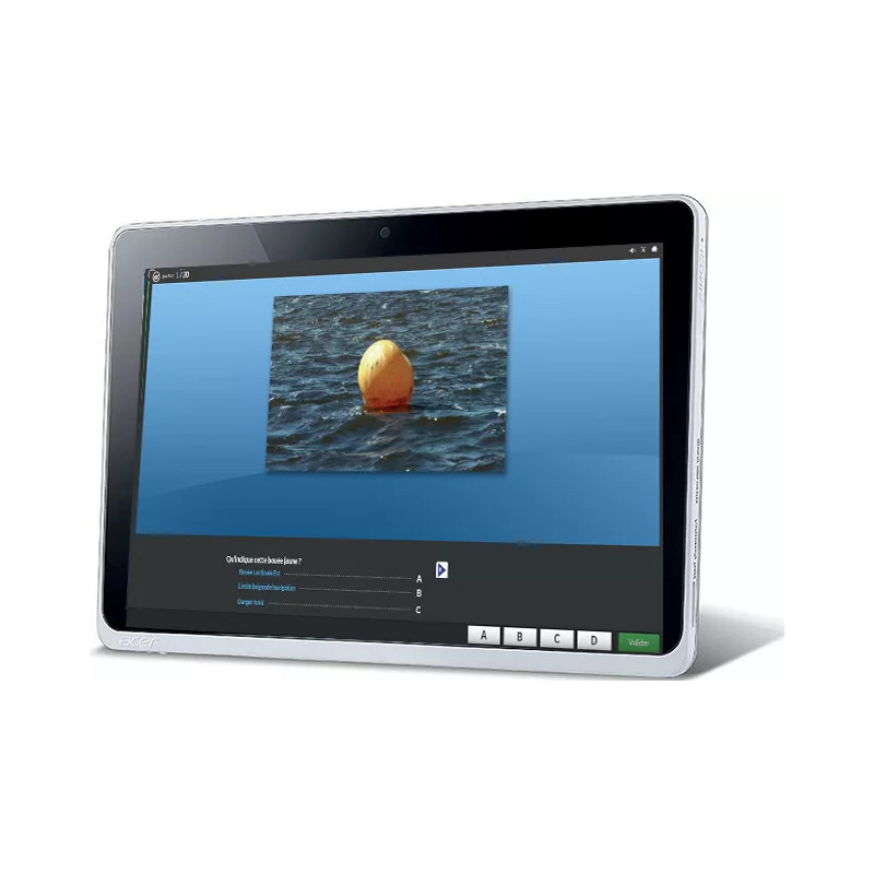 Interface tablette question bouée jaune