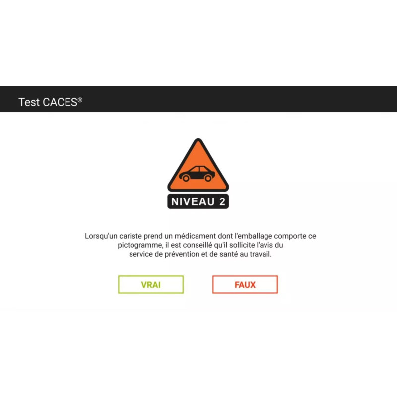 Test CACES question prise de médicament
