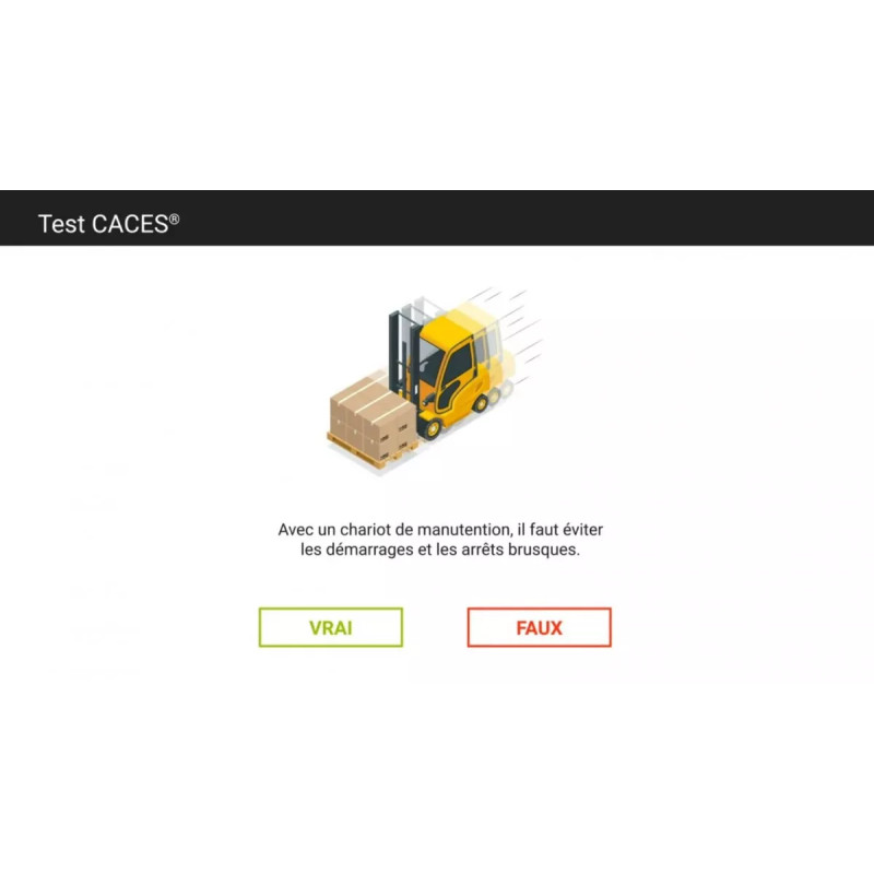 Test CACES question chariot de manutention démarrages et arrêts