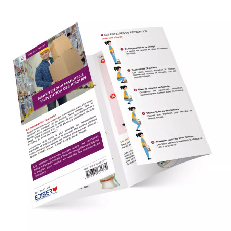 Mockup dépliant 4 volets prévention risque manutention manuelle