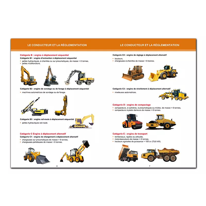 Pages intérieures le conducteur et la réglementation catégories engins