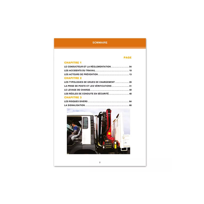Sommaire livret CACES® - Grues de chargement R.490