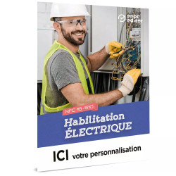 Couverture livret habilitation electrique personnalisable - ordre électrique