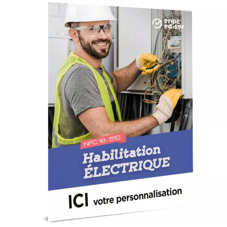 Couverture livret habilitation electrique personnalisable - ordre électrique