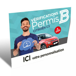 Couverture vérifications permis B Citroën C3 personnalisable 