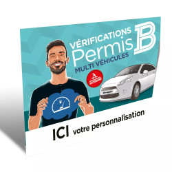 Couverture vérification permis B multi véhicules personnalisable