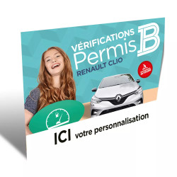 Couverture vérifications permis B Renault Clio 4 personnalisable