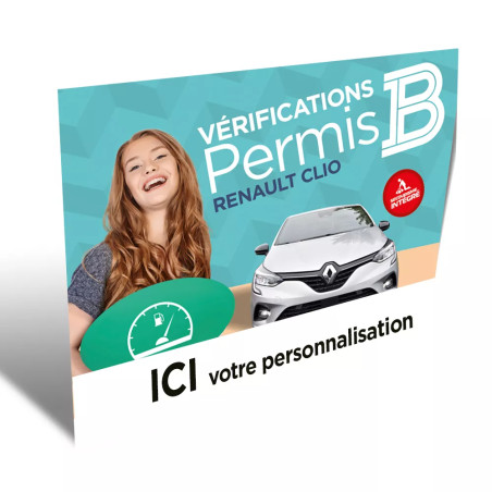 Couverture vérifications permis B Renault Clio 4 personnalisable