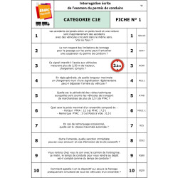 Fiches interrogations écrites permis C1E