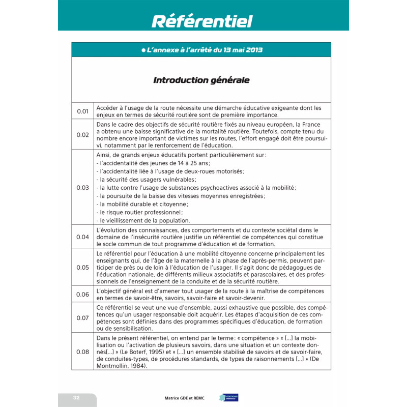 Page intérieure référenciel