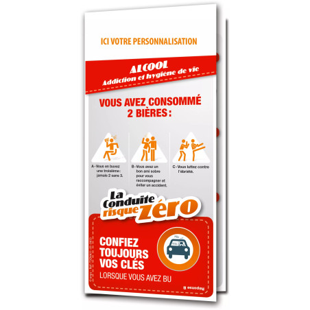 Dépliant la conduite risque zéro alcool personnalisable