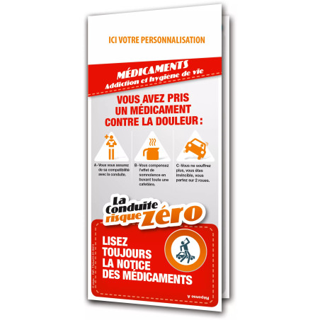 Dépliant la conduite risque zéro médicaments personnalisable