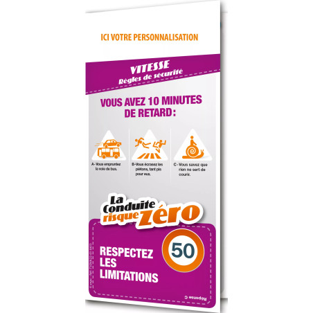 Dépliant la conduite risque zéro vitesse personnalisable