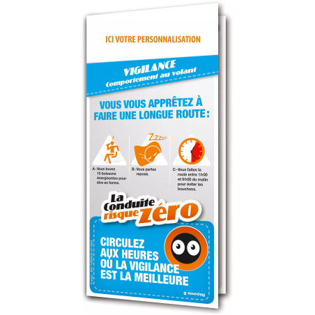 Dépliant la conduite risque zéro vigilance personnalisable
