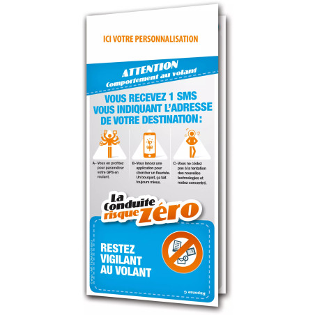 Dépliant la conduite risque zéro attention personnalisable
