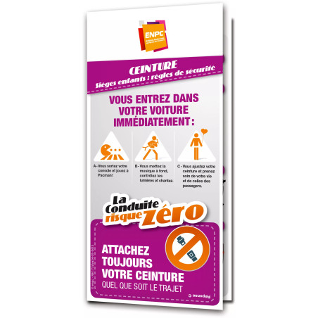 Dépliant la conduite risque zéro ceinture de sécurité