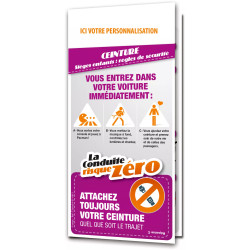 Dépliant la conduite risque zéro ceinture de sécurité personnalisable