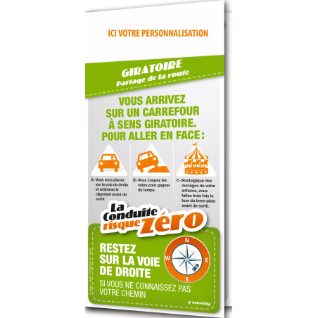 Dépliant la conduite risque zéro giratoire personnalisable