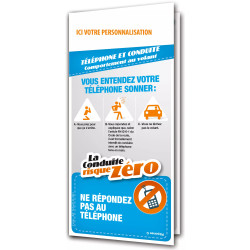 Dépliant la conduite risque zéro téléphone au volant personnalisable