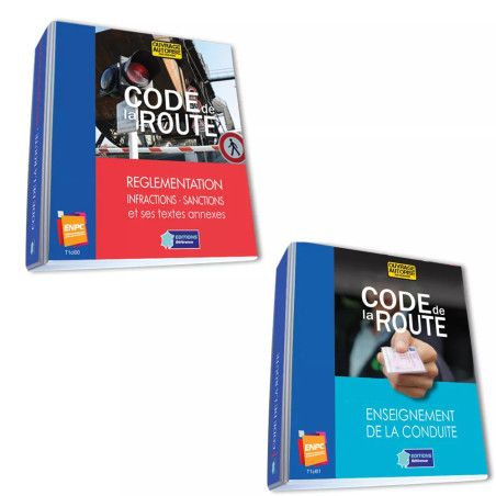 Lot de deux classeurs code de la route