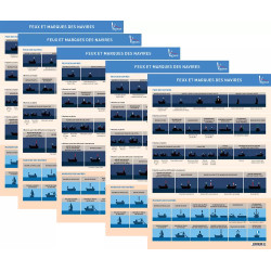 Planche adhésive - Feux et marques des navires - Lot de 5