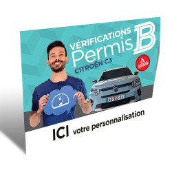 Couverture vérifications permis B Citroën C3 personnalisable