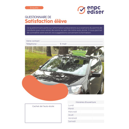 Enquête questionnaire de satisfaction élève