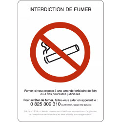 Pancarte vitrine interdiction de fumer