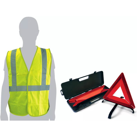 Kit sécurité avec gilet jaune et triangle de sécurité