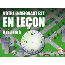 Pancarte vitrine enseignant en leçon