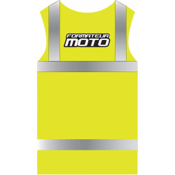 Arrière gilet jaune formateur moto