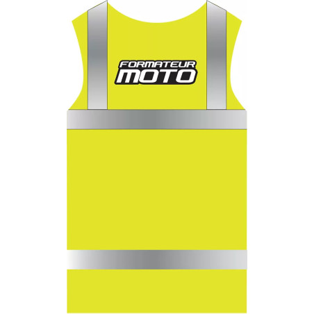 Arrière gilet jaune formateur moto