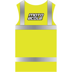 Arrière gilet jaune élève permis moto