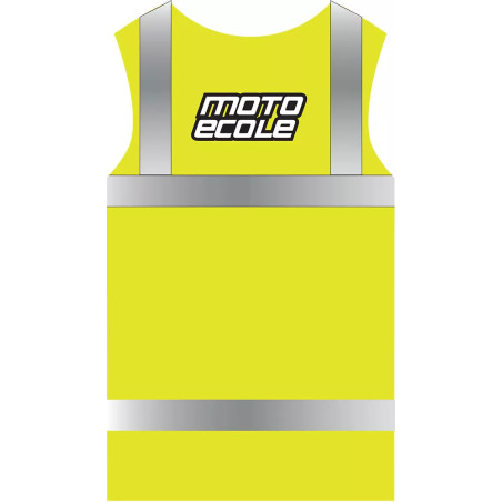 Arrière gilet jaune élève permis moto