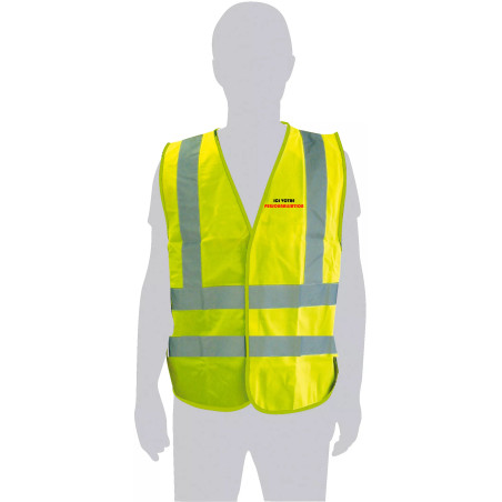 Gilet jaune de sécurité avec logo personnalisable en deux couleurs
