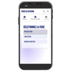 Interface mobile sélection de la fiche de révision