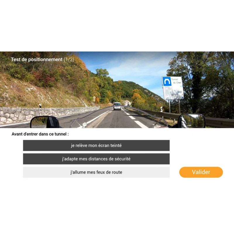 Test de positionnement entrer dans un tunnel