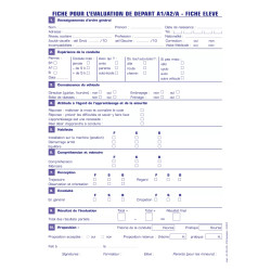 Fiche évaluation de départ A1/A2/A - Fiche élève