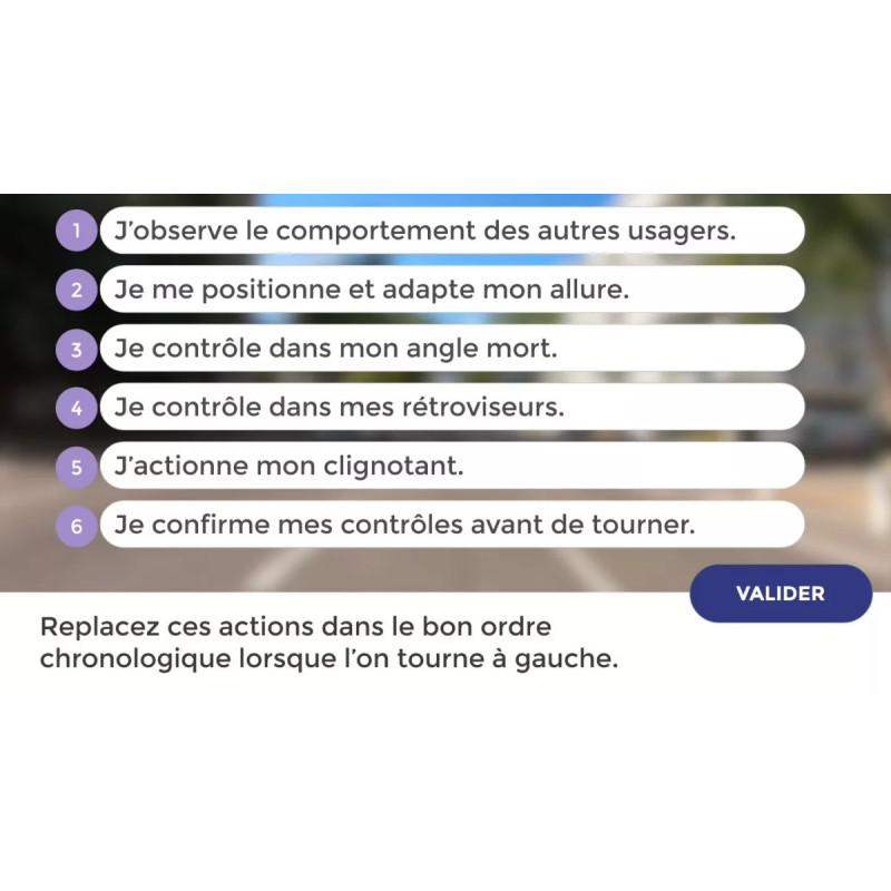 Question action pour tourner à gauche