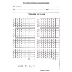 Feuilles de réponses classique code de la route