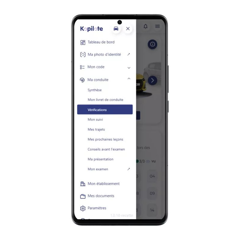 Visuel téléphone interface vérification