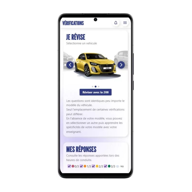 Visuel téléphone page choix du véhicule