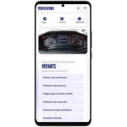 Visuel téléphone page vérifications intérieures voyants